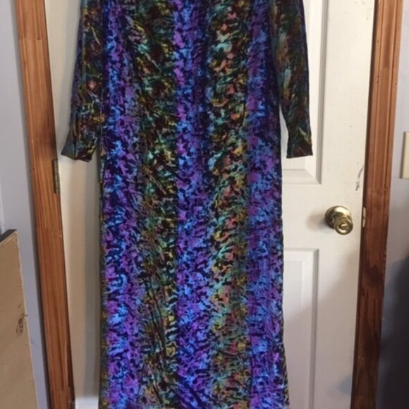 Vintage Crushed Velvet Dress Size S/M - Picture 2 of 6